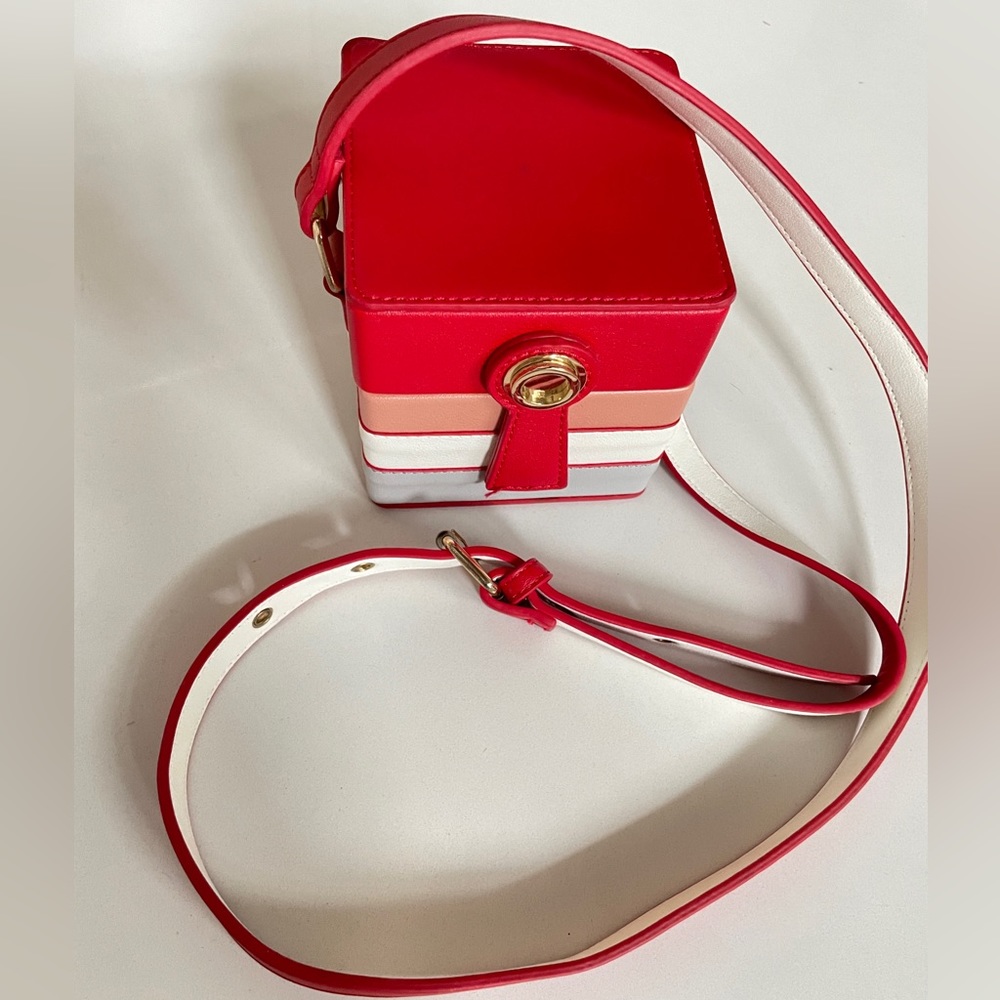 Red boxed purse